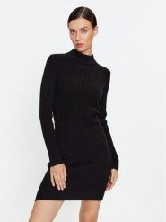 MICHAEL Michael Kors Sukienka dzianinowa MF381U46V1 Czarny Slim Fit. Czarne sukienki MICHAEL Michael Kors, s, bez wzorów, z dzianiny, bez kołnierzyka, bez ramiączek. Za 1,339.00 zł.