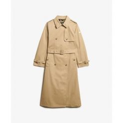 Płaszcz damski Superdry Classic. Brązowe płaszcze Superdry, na zimę, m, bez wzorów, klasyczne, bez kaptura. Za 595.45 zł.