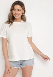 Beżowy Klasyczny T-shirt Oversize z Bawełny Zivassa. Brązowe t-shirty Born2be, l, bez wzorów, z bawełny, eleganckie, bez kołnierzyka, bez ramiączek. W wyprzedaży za 25.49 zł.