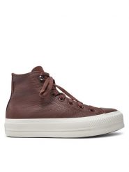 Converse Trampki Chuck Taylor All Star Lift Platform Water Repellent Leather A10362C Brązowy. Brązowe trampki Converse, bez wzorów, ze skóry, retro, bez zapięcia. Za 319.99 zł.