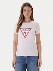 Guess T-Shirt W1YI1B I3Z14 Różowy Regular Fit. Czerwone t-shirty Guess, l, z aplikacjami, z bawełny, bez kołnierzyka, bez ramiączek. Za 159.99 zł.