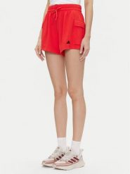 Adidas Szorty sportowe Essentials Small Logo JC5704 Czerwony Loose Fit. Czerwone szorty sportowe adidas, bez wzorów, z syntetyku. Za 89.99 zł.
