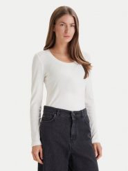 Calvin Klein Bluzka LV044D235G Biały Slim Fit. Białe bluzki Calvin Klein, l, bez wzorów, bez kołnierzyka, bez ramiączek. Za 329.99 zł.