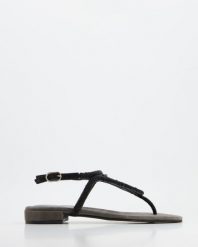 SANDAŁY Z KOLOROWĄ OZDOBĄ 2490 CAMO NERO. Zielone sandały Venezia, z aplikacjami, ze skóry, bez obcasa, bez zapięcia. Za 159.00 zł.