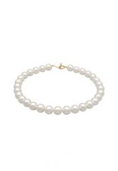 Elli Damski Trend T-Bone z pozłacanymi koralikami Shell Core ze srebra próby srebro 925 Sterling Silver Naszyjniki 1 ct. Białe naszyjniki Elli, z materiału, z perłą, pozłacane. Za 322.14 zł.