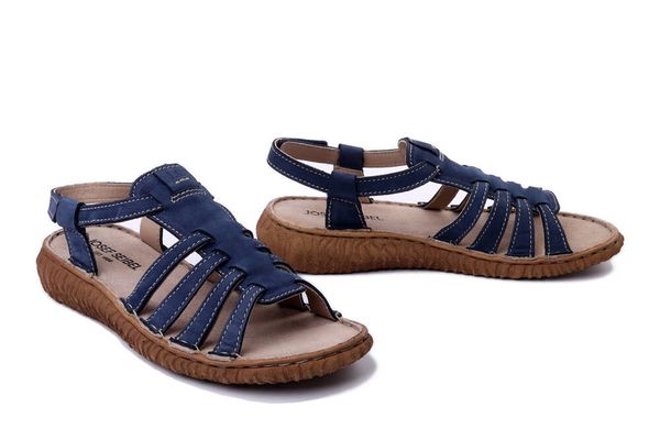JOSEF SEIBEL 95207 616 530 Ronja 07 ocean, sandały damskie. Niebieskie sandały Josef Seibel, bez wzorów, ze skóry, bez obcasa, na obcasie, bez zapięcia. Za 349.90 zł.