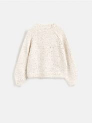 Sweter z domieszką wełny - złamana biel. Swetry Reserved, l, bez wzorów, z dzianiny, bez ramiączek. Za 129.99 zł.