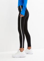 Legginsy sportowe, dł. przed kostkę. Czarne legginsy bonprix, bez wzorów, na fitness i siłownię. Za 74.99 zł.