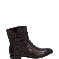 BRĄZOWE BOTKI DAMSKIE 32979250 PAP WEN. Brązowe botki Venezia, bez wzorów, ze skóry, bez obcasa, bez zapięcia. Za 399.00 zł.