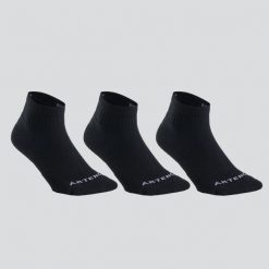 Skarpety sportowe tenis Artengo RS100 Mid 3 pary. Czarne skarpetki ARTENGO, bez wzorów, z bawełny. Za 19.99 zł.