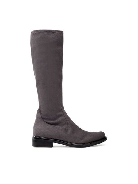 Caprice Kozaki 9-25512-41 Szary. Szare kozaki Caprice, bez wzorów, z materiału, bez obcasa, na płaskiej podeszwie, bez zapięcia. Za 350.99 zł.