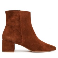 Botki HÖGL. Brązowe botki Högl, bez wzorów, bez obcasa, na słupku, bez zapięcia. Za 639.99 zł.