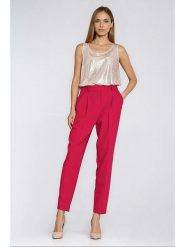 Nife Spodnie w kolorze czerwonym rozmiar: 36. Czerwone spodnie materiałowe Nife, bez wzorów, z materiału, z podwyższonym stanem. Za 150.02 zł.