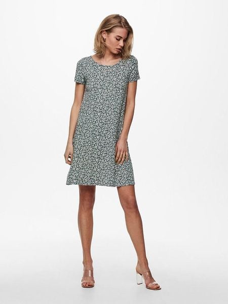 ONLY Sukienka "Bera" w kolorze turkusowym rozmiar: M. Niebieskie sukienki ONLY, m, bez wzorów, z bawełny, bez kołnierzyka, bez ramiączek, mini. Za 70.08 zł.