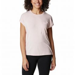 Koszulka Turystyczna Damska Columbia Boundless Trek Short Sleeve T-Shirt. Czerwone t-shirty Columbia, s, bez wzorów, sportowe, bez kołnierzyka, bez ramiączek. Za 127.99 zł.