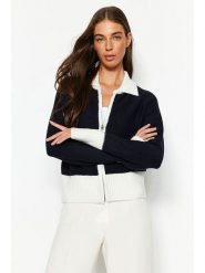 Trendyol Kardigan w kolorze czarno-białym rozmiar: L. Białe swetry Trendyol, l, bez wzorów, bez ramiączek. Za 73.99 zł.