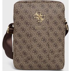 Guess saszetka na tablet 10" kolor brązowy. Brązowe nerki i saszetki Guess, z aplikacjami, bez dodatków. Za 289.99 zł.