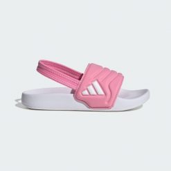 Klapki Adilette Estrap 2.0 Slides Children. Białe klapki adidas, bez wzorów, sportowe, bez obcasa, bez zapięcia. Za 109.00 zł.