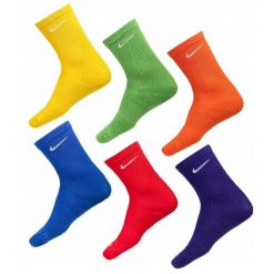 Skarpety Nike Everyday Cushioned 6 par kolorowe. Brązowe skarpetki Nike, bez wzorów. Za 106.00 zł.