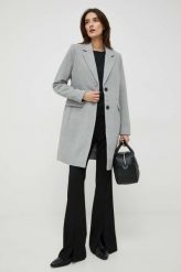 Vero Moda płaszcz damski kolor szary przejściowy. Szare płaszcze Vero Moda, l, bez wzorów, bez kaptura. Za 279.99 zł.