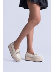 C'M Mokasyny w kolorze kremowym na koturnie rozmiar: 41. Brązowe mokasyny C'M, bez wzorów. Za 121.99 zł.