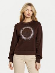 Guess Bluza W5RQ05 K7EX1 Brązowy Regular Fit. Brązowe bluzy Guess, m, z aplikacjami, z syntetyku, bez kaptura. Za 189.99 zł.