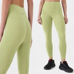 LEGGINSY DAMSKIE 4F TRENINGOWE WYSOKI STAN KOLOR CZARNY. Czarne legginsy 4f, bez wzorów, z materiału, długie. Za 88.57 zł.