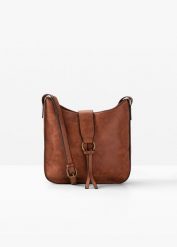 Torebka na ramię. Brązowe torebki klasyczne bonprix, bez wzorów, ze skóry, eleganckie, na ramię, bez dodatków. Za 112.99 zł.