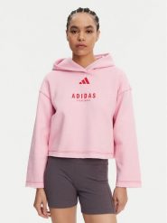 Adidas Bluza ALL SZN Graphic JJ4519 Różowy Loose Fit. Czerwone bluzy adidas, l, bez wzorów, z bawełny, bez kaptura. Za 209.99 zł.