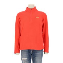 Damski sweter polarowy TNF koralowy. Brązowe swetry The North Face, l, bez wzorów, z polaru, sportowe, bez ramiączek. Za 127.76 zł.