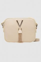 VALENTINO Beżowa torebka Divina Camera Bag. Brązowe kopertówki Valentino by Mario Valentino, bez wzorów, małe, bez dodatków. W wyprzedaży za 164.99 zł.
