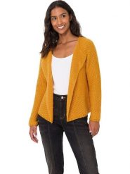 Heine Kardigan w kolorze pomarańczowym rozmiar: 36. Pomarańczowe swetry Heine, bez wzorów, ze splotem, bez ramiączek. Za 48.16 zł.