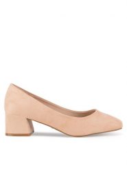 Clara Barson Czółenka LH2001-1 Beżowy. Brązowe czółenka Clara Barson, bez wzorów, z materiału, bez obcasa, bez zapięcia. Za 79.99 zł.