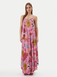 LOLA CASADEMUNT Sukienka letnia LS2516030 Różowy Relaxed Fit. Czerwone sukienki LOLA CASADEMUNT, xs, bez wzorów, z wiskozy, bez kołnierzyka, bez ramiączek. Za 299.99 zł.
