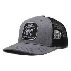 Czapka Trucker - 6 paneli / Dorośli / Jeden rozmiar (Szary/Czarny). Szare czapki z daszkiem SURF MONKEY, z aplikacjami, z bawełny. Za 159.95 zł.