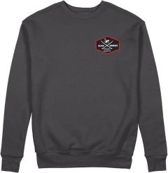Bluza z naszywką – okrągły dekolt / dla dorosłych (czarna). Czarne bluzy z kapturem SURF MONKEY, m, z aplikacjami, z bawełny, bez kaptura. Za 269.95 zł.