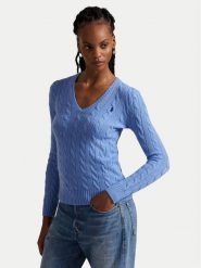 Polo Ralph Lauren Sweter 211971866004 Niebieski Slim Fit. Niebieskie swetry Polo Ralph Lauren, m, bez wzorów, z wełny, bez ramiączek. Za 929.99 zł.