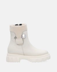 BEŻOWE BOTKI 3629 205 CREAM. Brązowe botki Venezia, bez wzorów, ze skóry, bez obcasa, bez zapięcia. Za 279.00 zł.