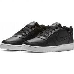 Buty do chodzenia damskie Nike Wmns Ebernon Low. Czarne buty treningowe Nike, bez wzorów, z gumy, bez zapięcia, do koszykówki. Za 424.00 zł.