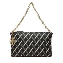Torebka Armani Exchange. Czarne kopertówki Armani Exchange, bez wzorów, wizytowe, bez dodatków. Za 539.99 zł.