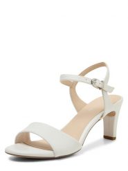 Tamaris Sandały Kobiety Syntetyczny biały, 37. Białe sandały Tamaris, bez wzorów, ze skóry, eleganckie, bez obcasa, bez zapięcia. Za 249.95 zł.