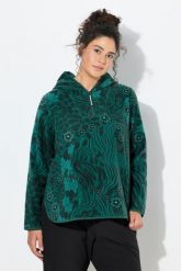 Damskie Polarowa bluza z kapturem krótka wzór kwiatowy/w panterkę kaptur. Zielone bluzy z kapturem Ulla Popken, plus size, bez wzorów, z materiału, z kapturem, na jogę i pilates. Za 239.99 zł.