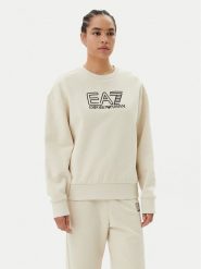 EA7 Emporio Armani Bluza 7W000100 AF10377 U1079 Beżowy Loose Fit. Brązowe bluzy EA7 Emporio Armani, xl, bez wzorów, z bawełny, bez kaptura. Za 319.99 zł.