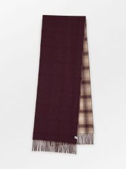 Becksöndergaard Wełniany szal w kolorze bordowo-beżowym - 220 x 37 cm rozmiar: onesize. Czerwone szaliki i kominy Becksöndergaard, bez wzorów, z materiału. Za 217.99 zł.
