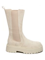 Steve Madden Skórzane sztyblety w kolorze beżowym rozmiar: 39. Brązowe botki Steve Madden, bez wzorów, sportowe, bez zapięcia. Za 235.50 zł.