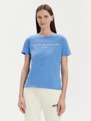 Tommy Hilfiger T-Shirt Logo WW0WW40276 Niebieski Regular Fit. Niebieskie t-shirty Tommy Hilfiger, xs, bez wzorów, z bawełny, bez kołnierzyka, bez ramiączek. Za 109.99 zł.