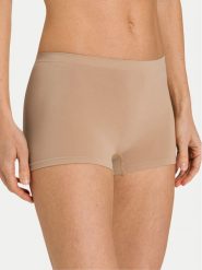 Hanro Bokserki Touch Feeling 71822 Beżowy. Brązowe bokserki damskie Hanro, bez wzorów, z syntetyku. Za 209.99 zł.