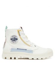 Palladium Trapery Pampa Underlayer 99183-116-M Biały. Białe traperki Palladium, bez wzorów, z materiału, bez obcasa, bez zapięcia. Za 359.99 zł.