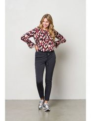 &Co Woman Bluzka "Melina" w kolorze bordowo-czarno-kremowym rozmiar: S. Czarne bluzki &Co Woman, s, bez wzorów, z wiskozy, bez kołnierzyka, bez ramiączek. Za 239.99 zł.