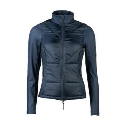 Damska kurtka jeździecka zapinana na zamek HKM Prag II. Niebieskie kurtki HKM, xl, bez wzorów, z materiału, eleganckie, bez kaptura. Za 278.50 zł.